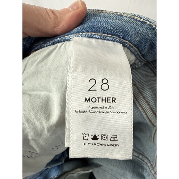 Mother High Waisted Runaway Bootcut Jeans 28 Dropping In Light Denim Blue USA - Picture 9 of 16